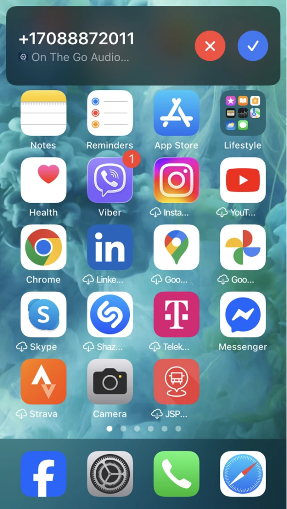OTG app background state incoming call.png
