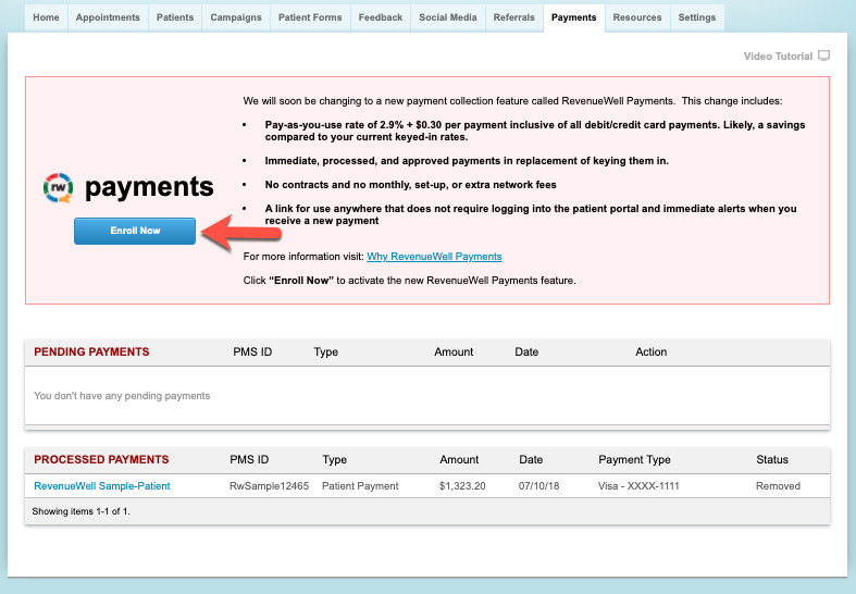 Payments RevenueWell Help